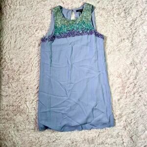 Ombré Sequin Fairy Core Glam Flirty Whimsical Lavender Pastel Shift Dress‎